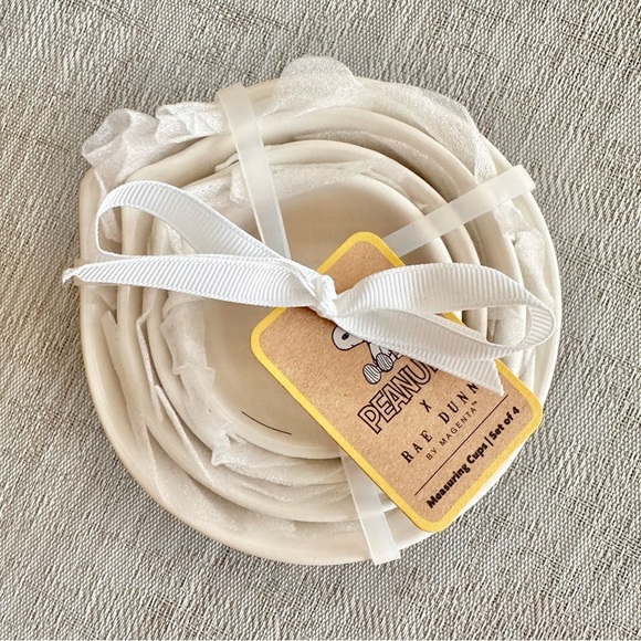 Peanuts Rae Dunn Snoopy & Woodstock Ceramic Measuring Cups 4 Designs NEW! - Picture 5 of 6